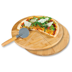 Pizza vágóval ellátott deszkák készlete, Ø 32 cm