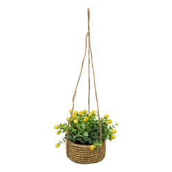 MUSA mesterséges függő rózsa, Ø 15 x 42 cm, sárga