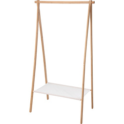 Bambusz ruhatartó állvány + textil polc, 86 x 57 x 155 cm