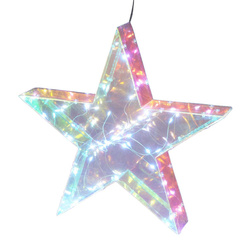 Többszínű fénydísz csillag, 40 cm