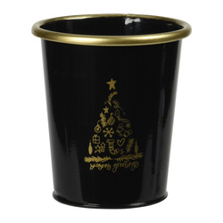 Fekete karácsonyi fémdoboz.