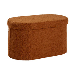 Összecsukható ovális pad bouclé anyagból, 72 x 39 cm, MOKA