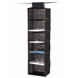 Függőleges textil szekrény rendező, 6 rekesszel