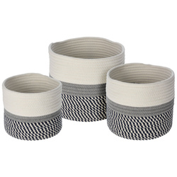 Pamut tároló kosár, 3 darab