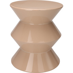 GISA oszlopasztal, fém, Ø 31 cm, természetes sivatagi homok