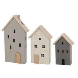 Dekoratív Kelling házikók, 3 db, MDF