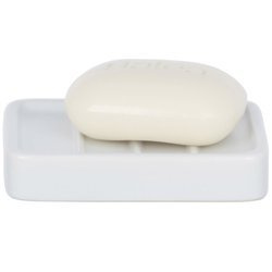 Kerámia szappantartó, téglalap alakú HEXA alap, lekerekített szélekkel - WENKO, fehér