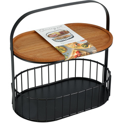 ALBA falatka tál, fém kosár fogantyúval, 24 x 15 x 25 cm