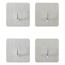 4 darabos öntapadós kampó szett STIKY, rozsdamentes acél