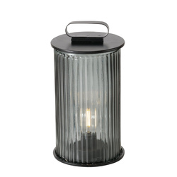 Fekete lámpás SPARGO, bordázott üveg