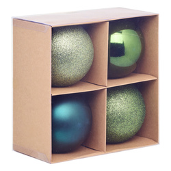 Karácsonyi díszgömb készlet, Ø 10 cm, 4 darab