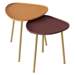 JOHANNA fém asztalkészlet nappaliba, magasság 42-44,5 cm