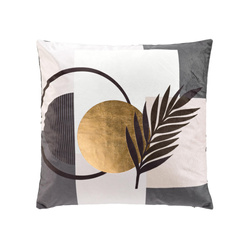 Dekoratív párna huzattal, fémes minta, 45 x 45 cm