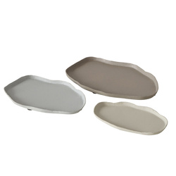 ESANA dekoratív tálca, bézs, 3 darab