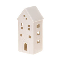 Díszes kerámia házikó LED, 16 cm