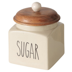Kerámia ételtartó, fa fedél, SUGGY
