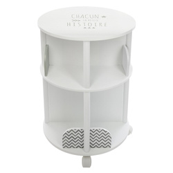 Kerek, szürke gyerekkönyv-szekrény