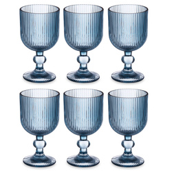 LINES borospohár készlet bordázott üvegből, 6 darab, 260 ml