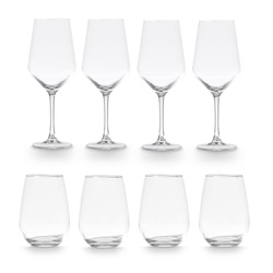 8 darabos pohár és borospohár készlet.