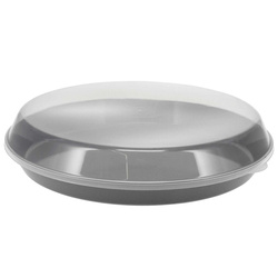 Műanyag tálca tetővel, Ø 35,5 x 8,5 cm