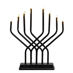 LED adventi gyertya, 8 lámpa, 32 x 27 cm, fekete