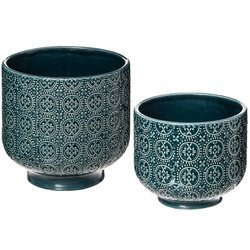 Kerámia virágcserép, 2 darab