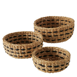 BOKAR díszes kerek kosarak készlet, 3 db Ø 21-30 cm