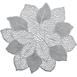 Tányéralátét FLOWER, 46 cm, ZELLER, ezüst