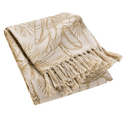 Díszpárna a kanapéra, levélmintával, DUNE, 125 x 150 cm