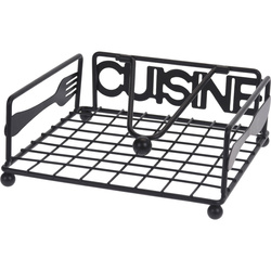 Fém szalvétatartó CUISINE, 18 x 18 x 7 cm