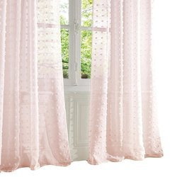 Kész függöny gyűrűs felfüggesztéssel, 140 x 240 cm, rózsaszín