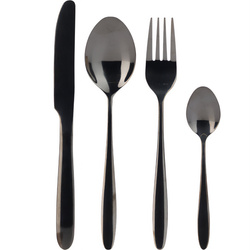 Fekete színben 6 személyes evőeszközkészlet
