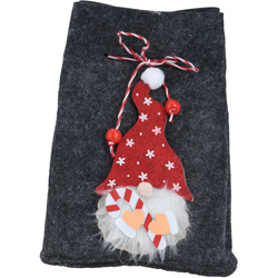 Karácsonyi zsák manóval, 12 x 14,5 cm