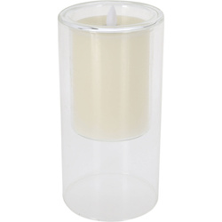 Üvegben lévő LED gyertya, krémszínű