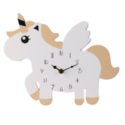 Egyszarvú falióra MDF-ből, 30 x 24 cm