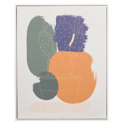 Fehér keretben lévő SOLARA kép, körök motívummal, 40 x 70 cm