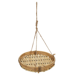 Bambusz és rattan függő virágtartó, Ø 25,5 x 45 cm