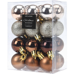 Karácsonyi díszek készlete, Ø 3 cm, 24 darab