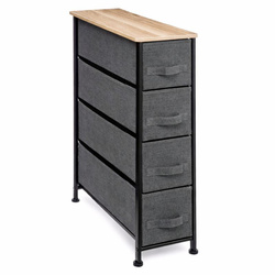 Fürdőszobai polc 4 textil fiókkal, 48x20x75 cm