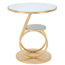 Kerek segédasztal, arany kerettel, Ø 55 cm