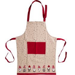 Karácsonyi mintás pamut kötény, 84 x 60 cm