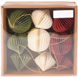 Papírból készült karácsonyfadíszek, Ø 6 cm