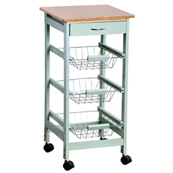 Mobil konyhai bárszekrény fiókkal és kosarakkal, 36 x 77 cm