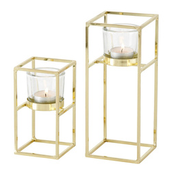 Arany tealight gyertyatartók TOMBA, 2 darab