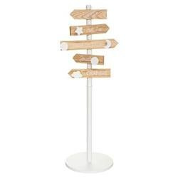 Gyerek ruhafogas iránytáblákkal, fából, magassága 114 cm