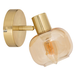 PILLA gömb fali lámpa, arany és üveg, Ø 10 cm