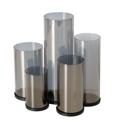 Ezüst gyertyatartók, fém, 4 darab