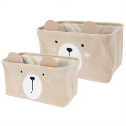 CUTIE játéktárolók füllel, kordbársony, 2 darab