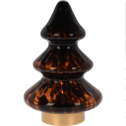 Karácsonyi asztali lámpa, üveg karácsonyfa, 20 cm