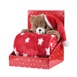 Plüss takaró LUCIEN mackóval, 100 × 75 cm